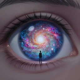 an eye containing a vibrant galaxy, extremely detailed, sharp focus, wide view, full body shot, smooth, digital illustration, by james jean, by rossdraws, frank franzzeta, mcbess, sakimichan, brosmind, steve simpson