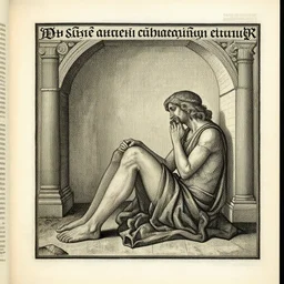 scan from the codex seraphinianus depicting the physical pain of loneliness