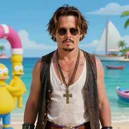 film still of!!!!!!! johnny depp!!!!!!! in ( ( ( ( ( ( the simpsons of the caribbean sea ) ) ) ) ) ) movie
