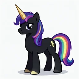 digital illustion of a black unicorn with rainbow aura, deviantArt, artstation, artstation hq, hd, 4k resolution
