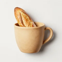 a cup in the shape of a baguette