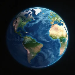planet earth with vector graphics style
