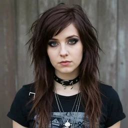 a portrait of a pretty sewer punk young lady by abigail larson