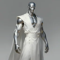 character concept art, metal skin man, white robes, elegant, detailed, digital painting, trending on artstation, concept art, smooth, sharp focus, illustration 8 k