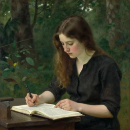 study of a woman in the forest. herbert james draper