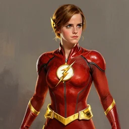 Emma Watson as The Flash, digital painting, digital art by brian bolland