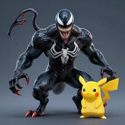 concept art of a brand new venom from spider - man themed pokemon, 4 k