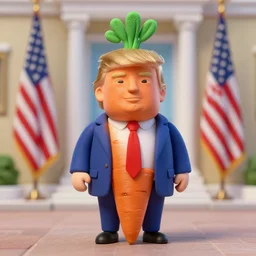 donald trump as a carrot, claymation