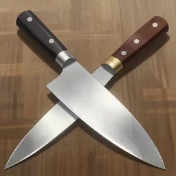 An anime art of chef knife, digital art, 8k resolution, anime style, wide angle