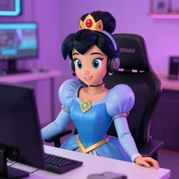 Photo of Princess Daisy as a twitch streamer