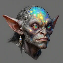 anthropomorphic d 2 0 goblin head in opal darkiron bob ross rainbow meme head, intricate, elegant, highly detailed monster, digital painting, artstation, concept art, sharp focus, illustration, art by artgerm, bob eggleton, michael whelan, stephen hickman, richard corben, wayne barlowe, greg rutkowski, alphonse mucha, 8 k