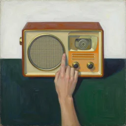 born under a bad sign, watches, radios, good luck and trouble are my only friends, colors white!!, orange, dark green, dark blue, abstract oil painting by leonora arrington