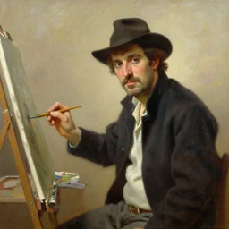 bob ross painting a picture in the style of thomas cole