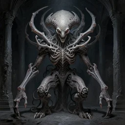 professional concept art symmetrical portrait of a horror fractal robotic nightmare species in deep dark room by artgerm and greg rutkowski. an intricate, elegant, highly detailed digital painting, kubism, concept art, smooth, sharp focus, illustration, in the style of cam sykes.
