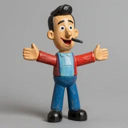 !!! john oliver!!! as a ventriloquist dummy, wood - carving, colorful,