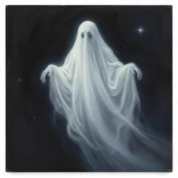 wlop gouache of a ghostly figure lost in space, mcbess, james jean