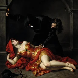 trials of the scarlet woman by caravaggio adolf wolfli beksinski jan van eyck william blake, hardship, prone woman, torturer, agony, dungeon prison, black void, ecstatic visions, conical red hood, red gold emerald