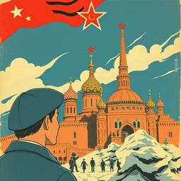 graphic design, soviet poster, anime,