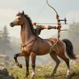 female centaur doing archery, trending on artstation, 8k