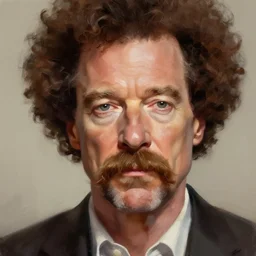 walter white with an afro and a giant mustache, digital painting masterpiece, gorgeous brush strokes, advanced lighting technology