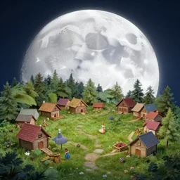 small fairy village on the moon