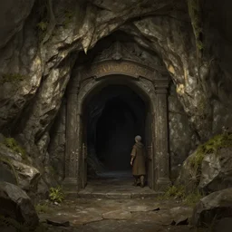 entrance into a dungeon cave, artstation