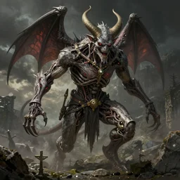 biomechanical demon, elden ring, by greg rutkowski