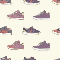 a seamless pattern of sneakers