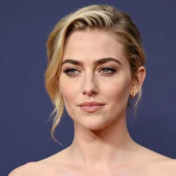 blonde eyebrows Emmy Rossum, realistic, photo studio, HDR, 8k, trending on artstation