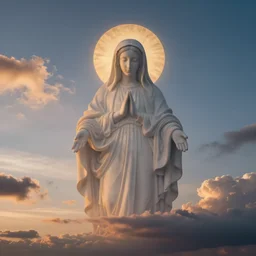 photo of sunset clouds look like shape of virgin mary