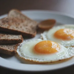 photo of breakfast, close - up, low saturation, diffuse light, feels like everyday life