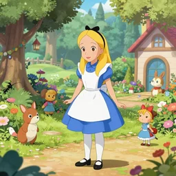 a colorful Festive and Vibrant view photo of  Alice in wonderland