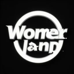 Wonderland logo, 3d render of font in the style of a metal band, white font on black background