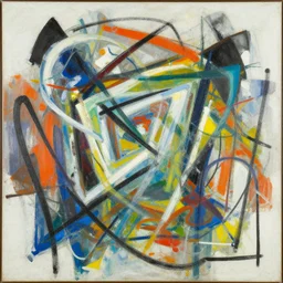 abstract art painting, lines, forms, shapes, in style of jackson pollock,
