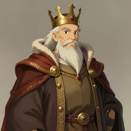 portrait of a medieval old king, artstation, cartoon, elegant, highly detailed, digital painting, concept art, smooth, sharp focus, illustration, art by studio ghibli, makoto shinkai, don bluth, fujita goro, jean giraud, atey ghailan, akihiko yoshida, tom whalen 8 k