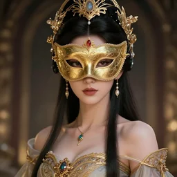portrait of a beautiful princess immortal with a mask, elegant, fancy dess, ornaments, highly detailed, beautiful, cinematic lighting, 2 d animate style, mesmerizing, 8 k hd, artstation, by hideyuki morioka, ito ogure, vofan, greg rutkowski, victo ngai, artgerm
