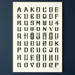 the klingon alphabet on poster board, lithograph