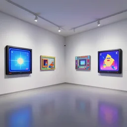 virtual art museum in a 9 0 s video game, net art, ps 2 graphics, a computer rendering by erno rubik, liminal space!!!, hd, intricate, detailed