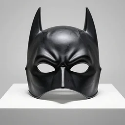 batman mask, luxury leather, symmetrical, luxury item showcase, studio lighting