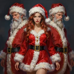 digital _ painting _ of _ female santa clause _ by _ filipe _ pagliuso _ and _ justin _ gerard _ symmetric _ fantasy _ highly _ detailed _ realistic _ intricate _ port