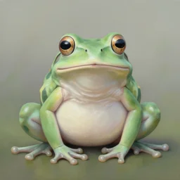 the frog queen, airbrush painting, pale, wide shot,