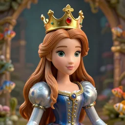 highly detailed closeup, portrait of a tin toy fairytale princess wearing a crown, unreal engine, nicoletta ceccoli, mark ryden, earl norem, lostfish, global illumination, detailed and intricate environment