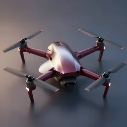 concept art for a quadcopter drone, maroon accents, metallic reflections, gorgeous soft lighting, star citizen, trending on artstation, smooth, origin jumpworks, dji top down view