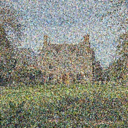crayon roman house on a hill