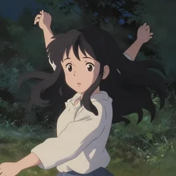 anime visual, portrait of a young female at the park at night long hair, low light, cute face by ilya kuvshinov, yoh yoshinari, makoto shinkai, dynamic pose, dynamic perspective, muted colors, cel shaded, flat shading mucha, rounded eyes, detailed facial features, feature film
