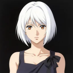 portrait of a woman with short short white hair, 1 2 3 4, medium shot, illustration, highly detailed, high quality, by kentaro miura