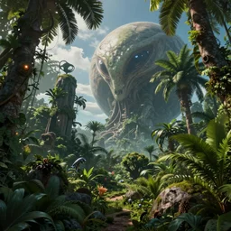 rainforest, alien planet, realistic