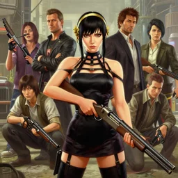 highly detailed painting of yorha 2 b holding a shotgun in gta v, stephen bliss, unreal engine, fantasy art by greg rutkowski, loish, rhads, ferdinand knab, makoto shinkai and lois van baarle, ilya kuvshinov, rossdraws, tom bagshaw, global illumination, radiant light, detailed and intricate environment
