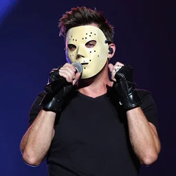 rick astley with a slipknot mask