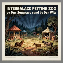 intergalactic petting zoo by Dan Seagrave and by Dan Witz, giclee paper print, fantasycore